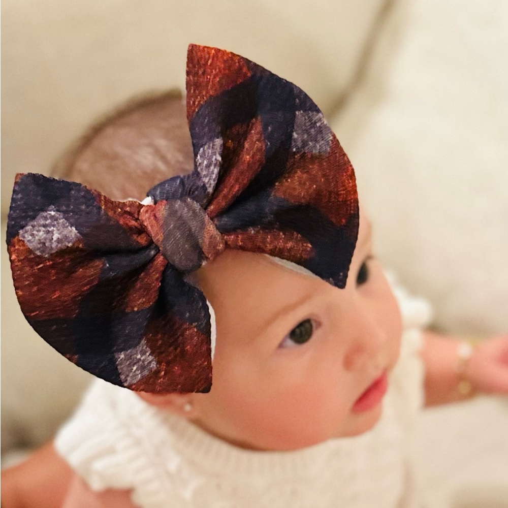 *NEW Charming Checkered Bow Headband for Kids